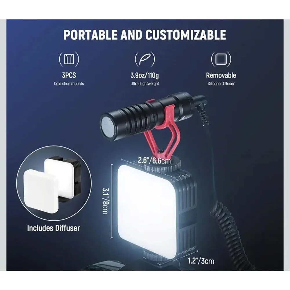 NEEWER Magnetic RGB Camera Light, 360° Full Color RGB61 Small LED Panel BRIGHT!